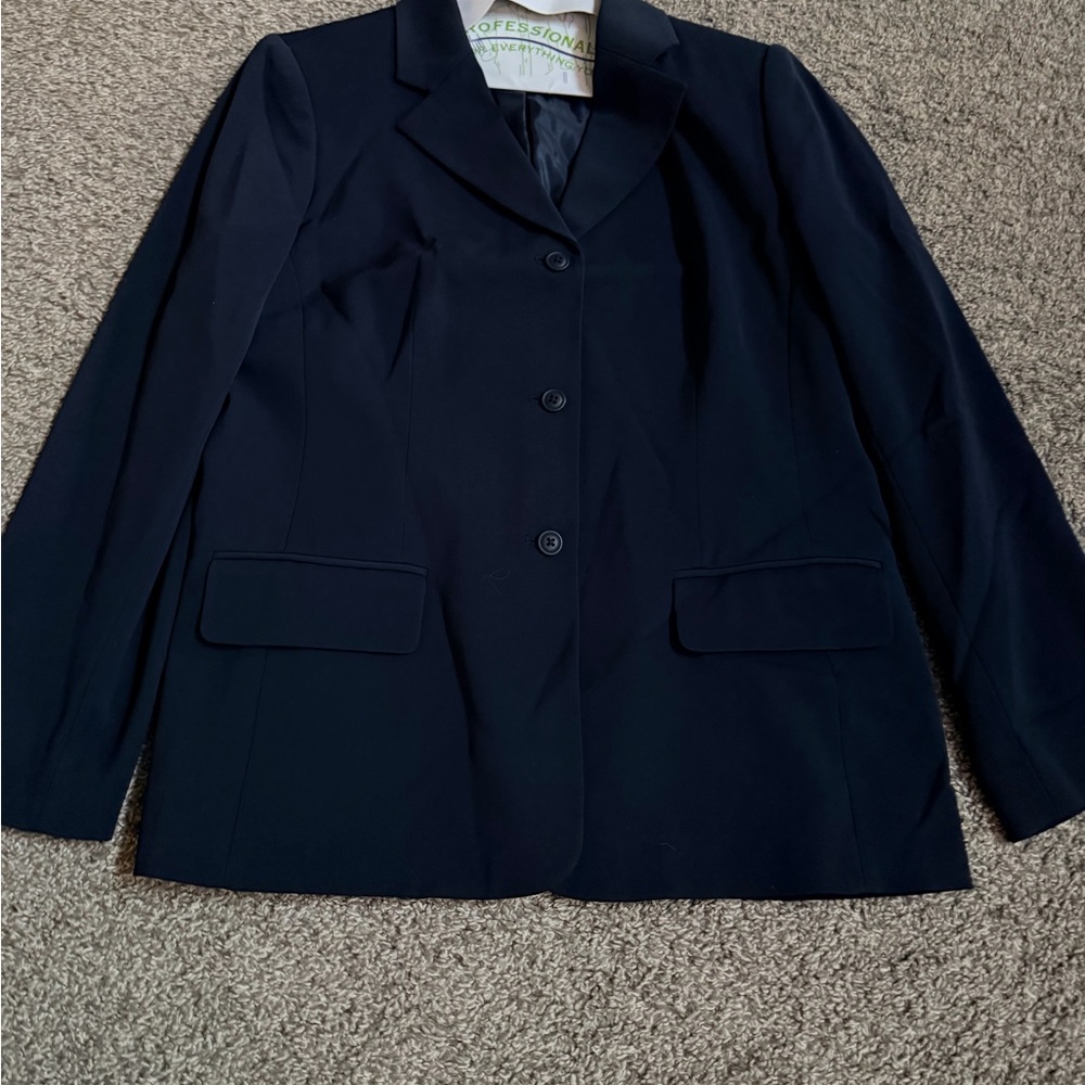 Ladies Classic Navy Blue Sz 10 Women's Blazer Suit Jacket Business Blazer
